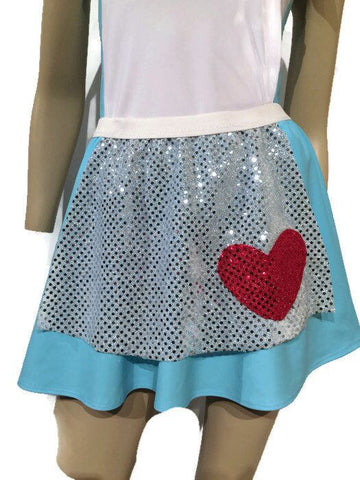 "Alice in Wonderland" Inspired Sparkle Skirt With Sparkle Apron - Rock City Skirts