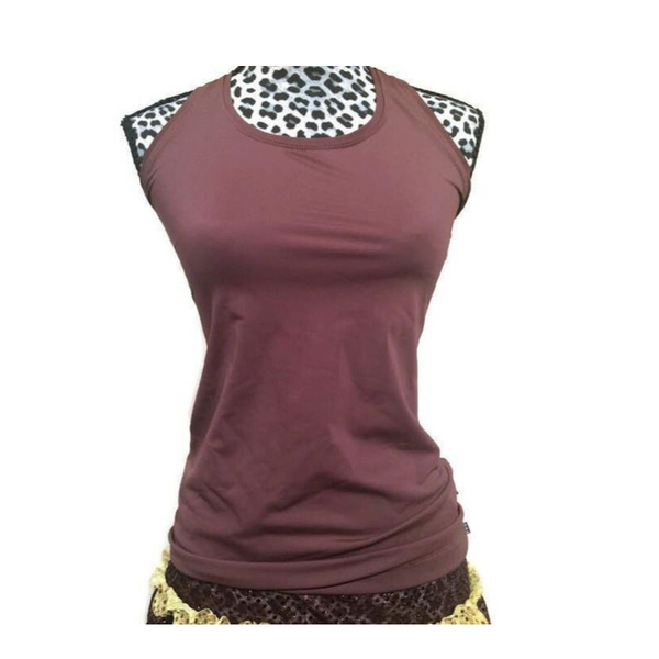 Brown Racerback Running Shirt - Rock City Skirts