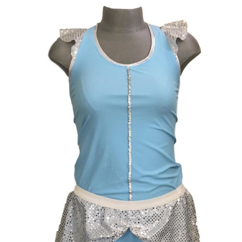 "Cinderella" Inspired Sparkle Ruffle Racerback Shirt - Rock City Skirts