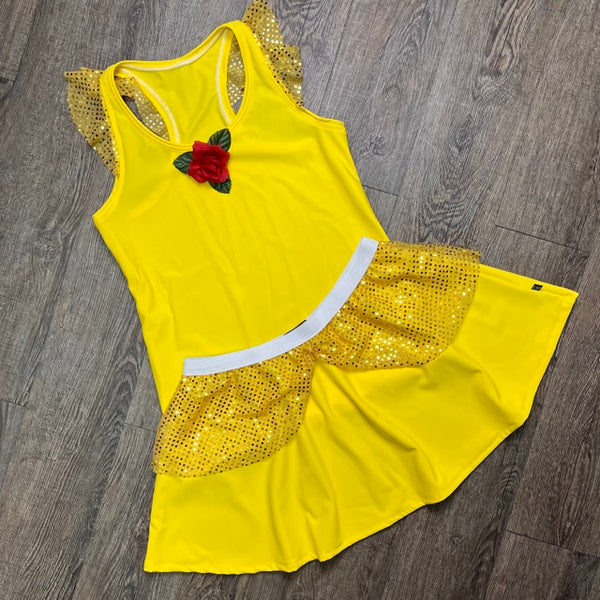 Belle Inspired Running Costume - Princess Skirt and Racerback - Rock City Skirts