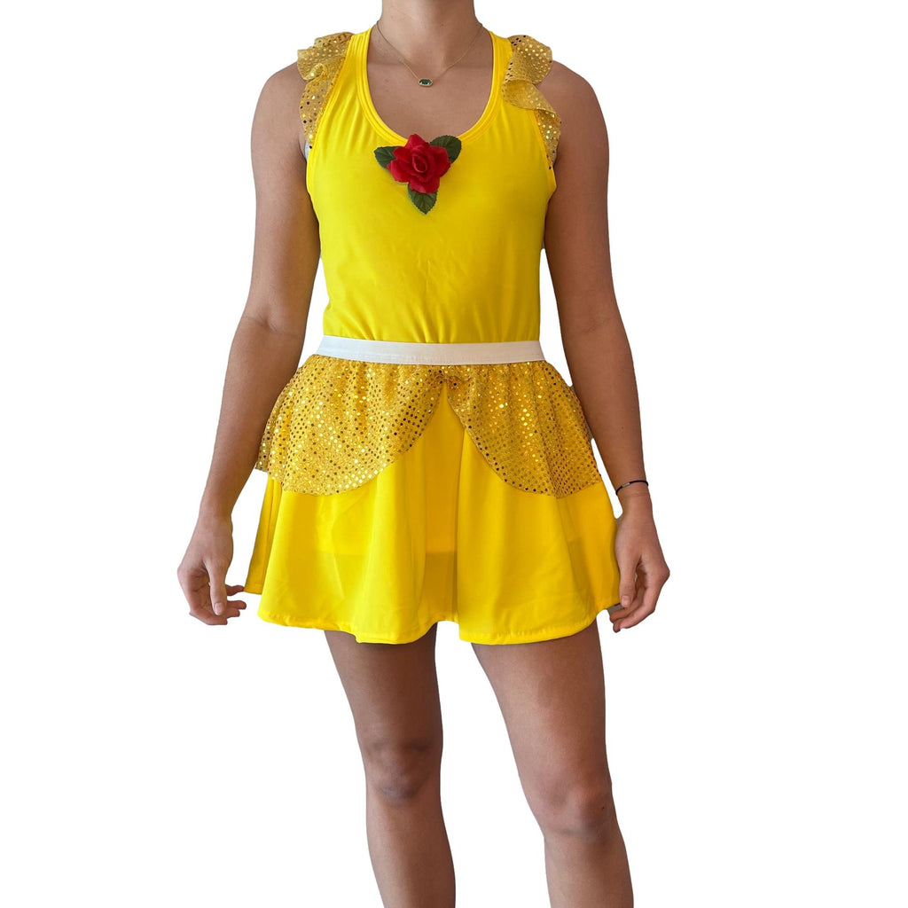 Belle Inspired Running Costume - Princess Skirt and Racerback Small Racerback / Large Skirt / Yes