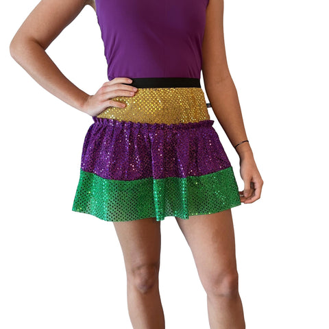 Mardi Gras Running Sparkle Skirt - Rock City Skirts