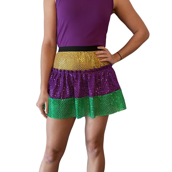 Mardi Gras Running Sparkle Skirt - Rock City Skirts