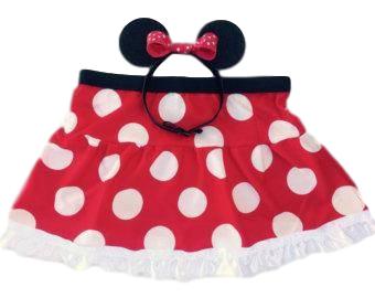 Mrs Mouse" Skirt (* with white ruffle*) and Ears Headband - Rock City Skirts