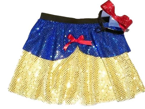 "Snow White" Inspired Sparkle Skirt (with Headband) - Rock City Skirts