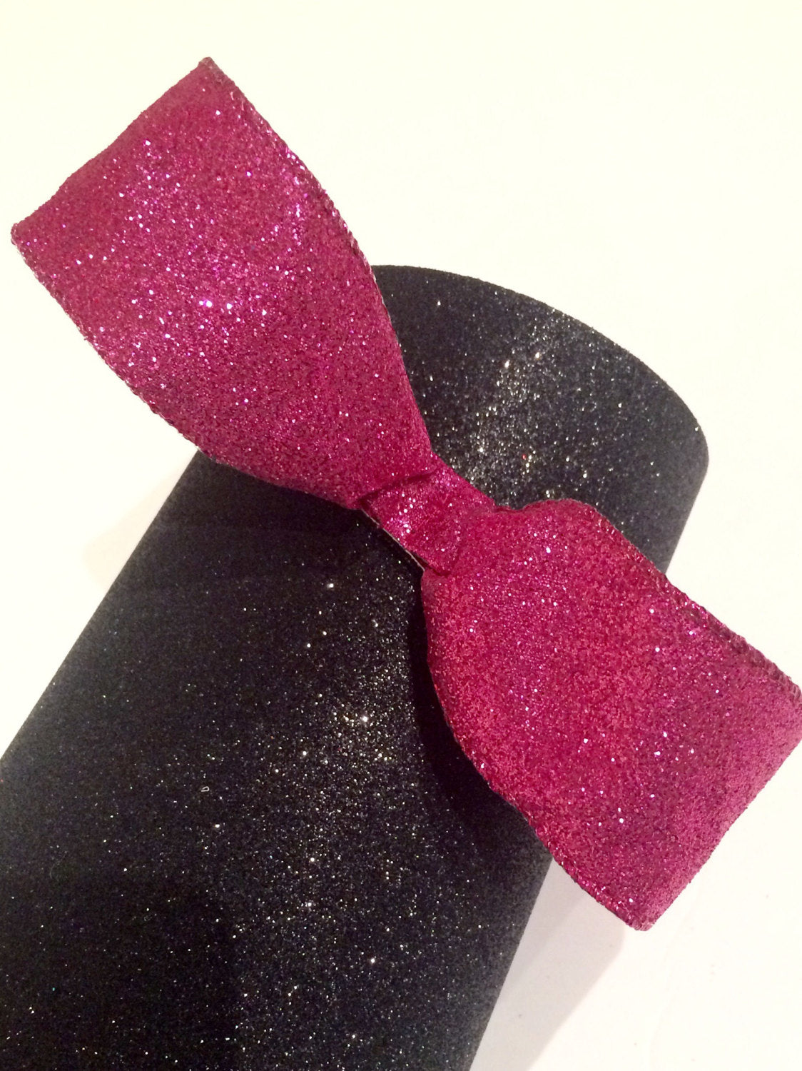 Fuchsia Glitter Bow Non-Slip Headband - Rock City Skirts