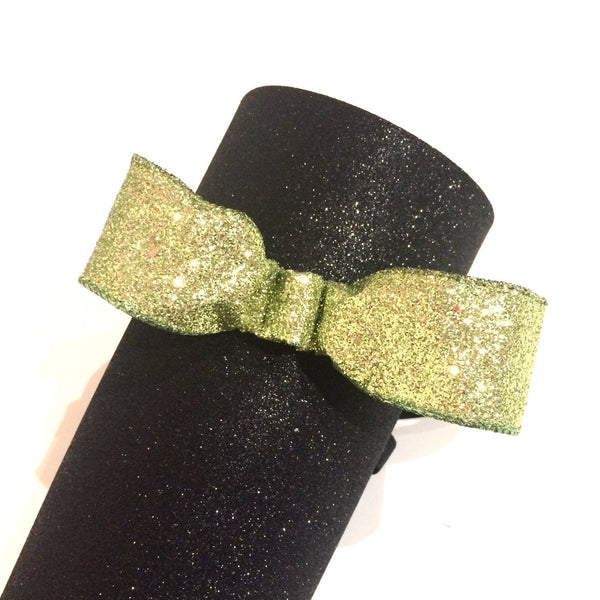 Lime Green Glitter Bow Non-Slip Headband - Rock City Skirts