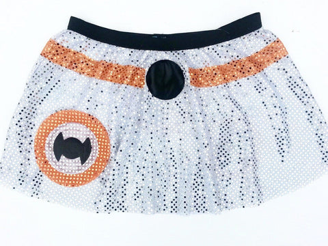 Orange and white robot inspired Skirt - Rock City Skirts