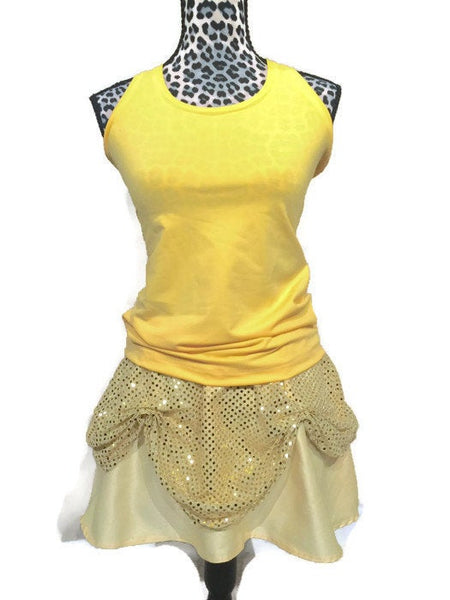 Yellow Racerback Running Shirt - Rock City Skirts