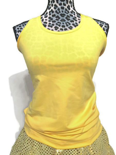 Yellow Racerback Running Shirt - Rock City Skirts