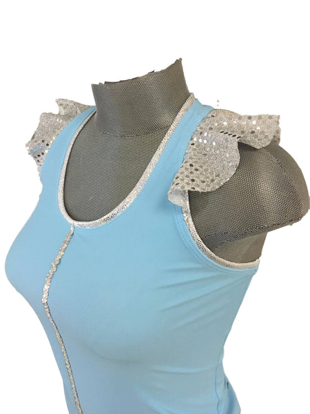 "Cinderella" Inspired Sparkle Ruffle Racerback Shirt - Rock City Skirts
