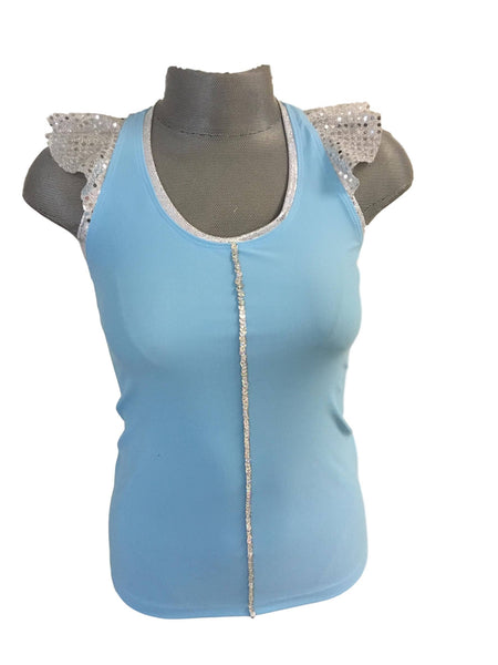 "Cinderella" Inspired Sparkle Ruffle Racerback Shirt - Rock City Skirts