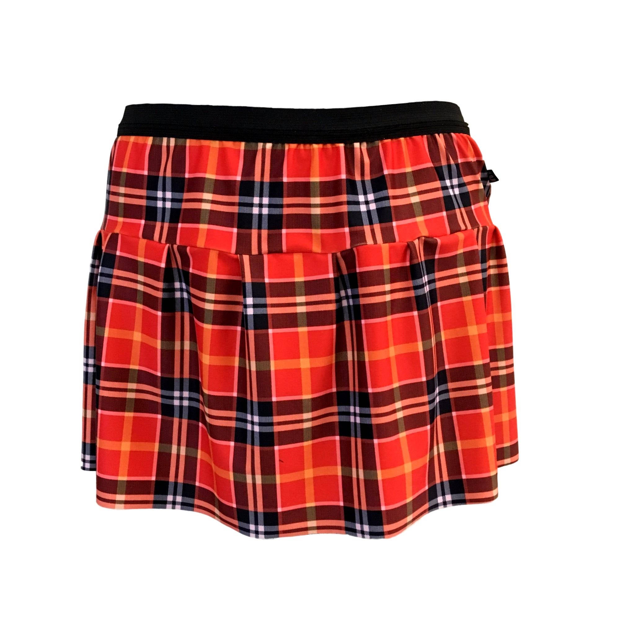 Plaid Red Running Skirt - Rock City Skirts