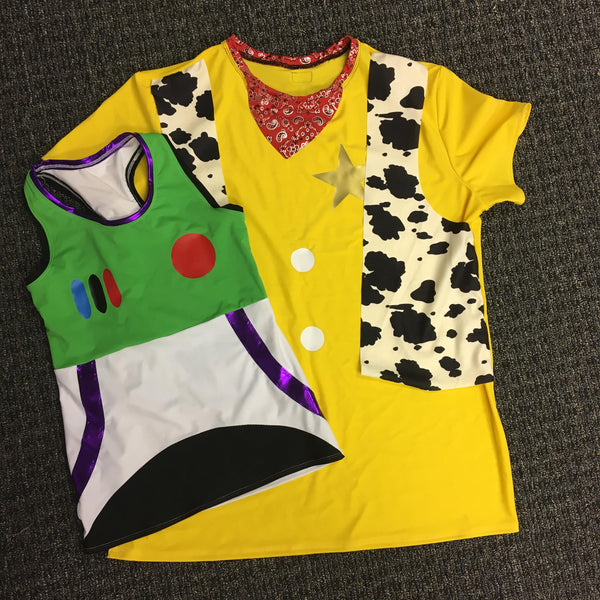 Men's Toy Story "Woody" Inspired  Shirt (with Built in Cow Vest) - Rock City Skirts