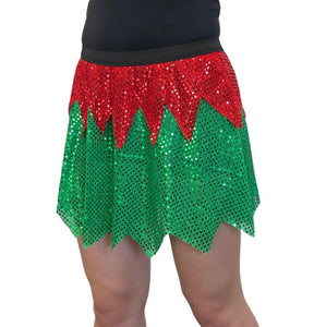 Christmas Elf Sparkle Athletic Skirt - Rock City Skirts