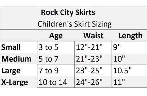 Children's running Sparkle Skirts - Rock City Skirts